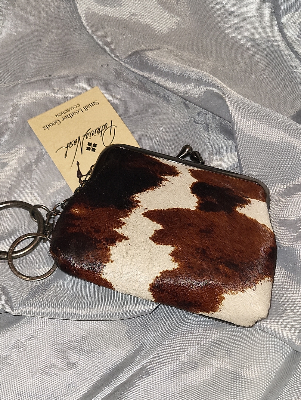 Patricia Nash Lg Borse Cavaino Purse Keyring in Brown & White